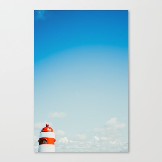 Red White Lighthouse Canvas Print