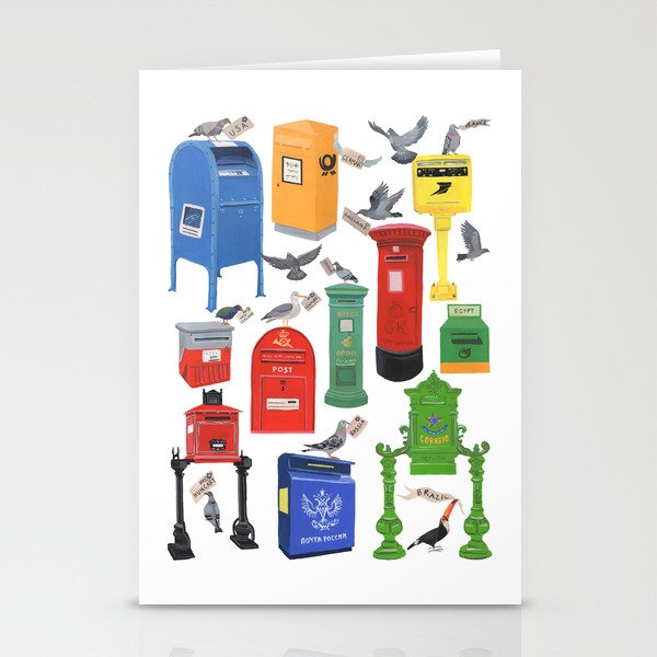 Mailboxes Around the World Stationery Cards