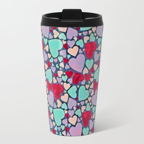 Sweet hearts mosaic pattern Travel Mug