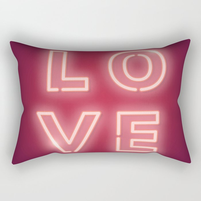 Neon LOVE Light Rectangular Pillow