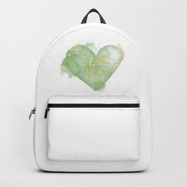I love you on heart on watercolor background Backpack