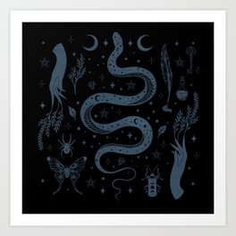 Mystical Collection-Black Art Print