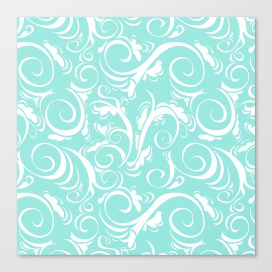 Floral Tiffany Blue Canvas Print