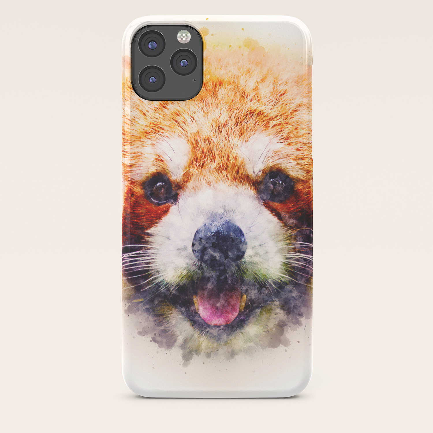 Red Panda Watercolor Painting Art Iphone Case By Shovalperez