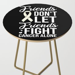 Lung Cancer Ribbon White Awareness Survivor Side Table