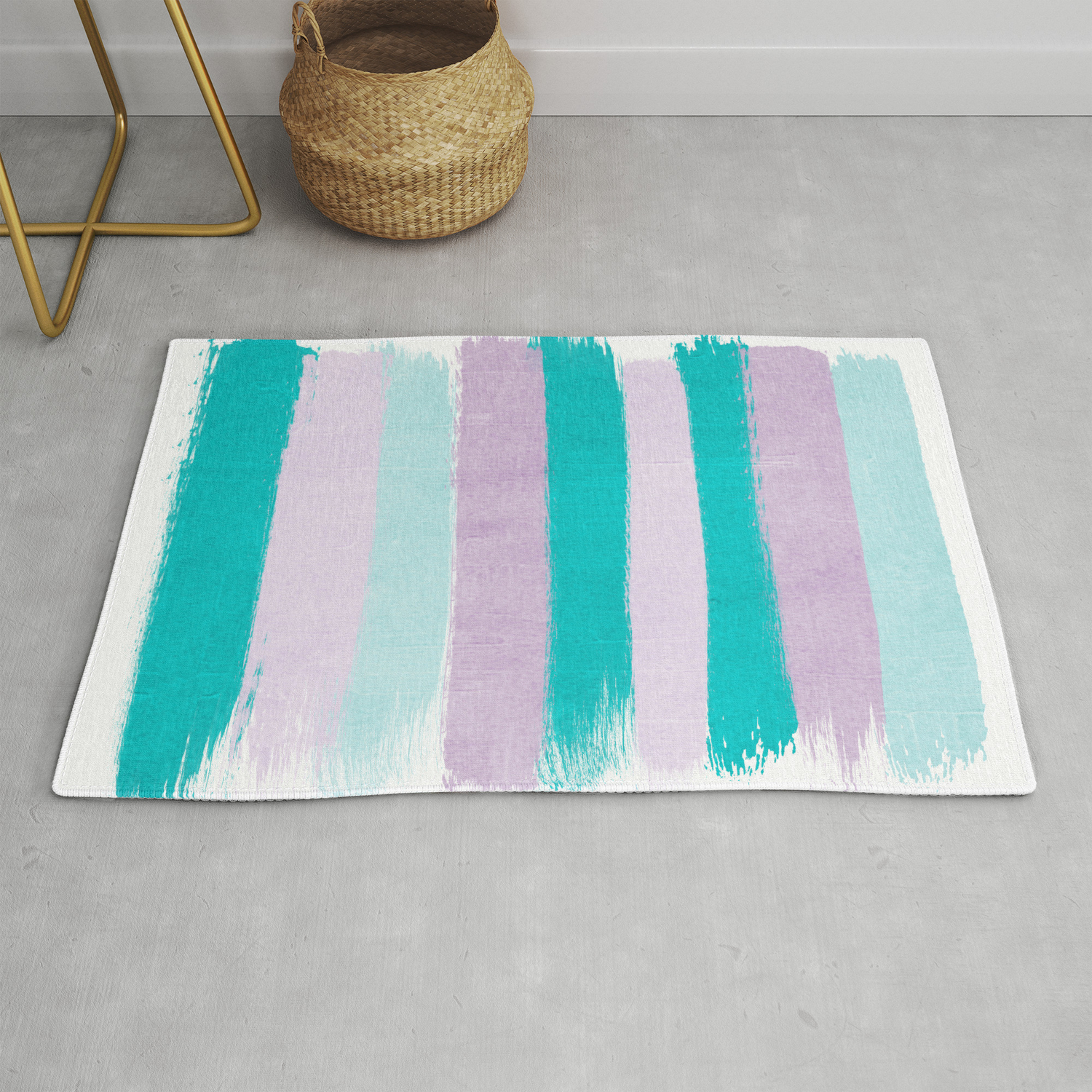 Painted Stripes Minimal Brushstrokes Nursery Home Decor Modern