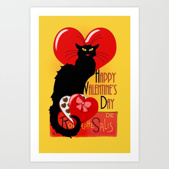 Le Chat Noir Valentine Art Print
