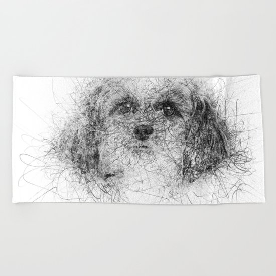 Dog Line Beach Towel