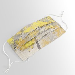 Abstract Yellow and Gray Trees Face Mask