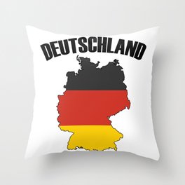 Germany Map - Deutschland Flag Travel Throw Pillow