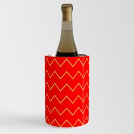 Gold And Red Zig-Zag Line Collection Wine Chiller