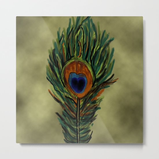 Peacock Pattern Metal Print