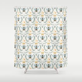 Queen Bee with Gold Crown and Laurel Frame Shower Curtain