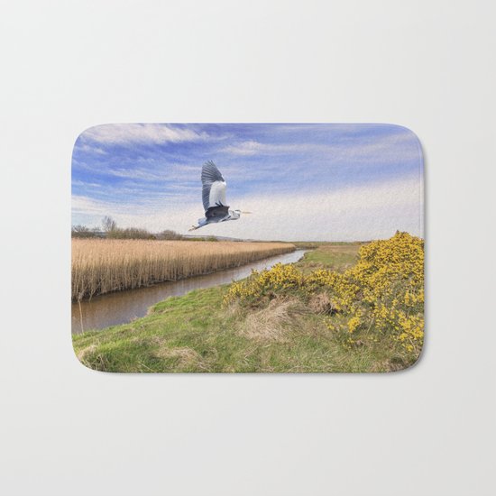 The hungry Heron Bath Mat