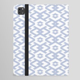 Pastel Blue and White Geometric Shape Pattern Pairs DE 2022 Trending Color Prim Blue DE5898 iPad Folio Case