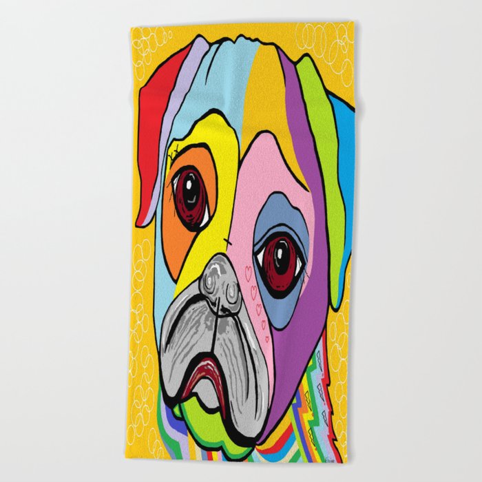 Pug beach towel hotsell