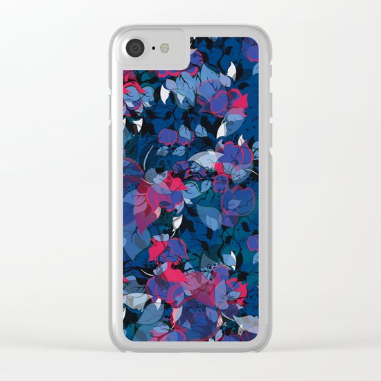 Abstract Floral Clear iPhone Case