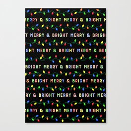 Merry & Bright Multi Colored Christmas Lights Canvas Print