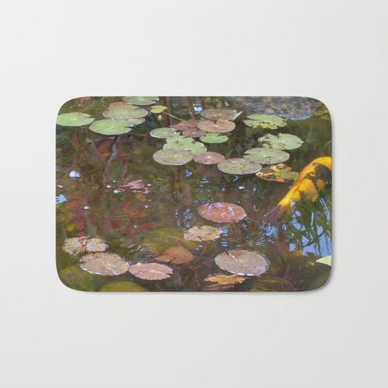 Koi Pond and Lilypads Bath Mat