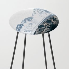 Winter Iceland  | Vestrahorn snowcapped rugged  mountain landscape  Counter Stool
