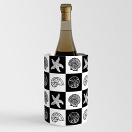 Checkered Seashells - Black and White Wine Chiller