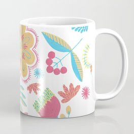 Ethnic Floral Gouache Flower Pattern Herbal Coffee Mug