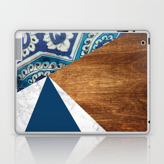 Wood + Geometric Pattern Laptop & iPad Skin