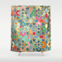 Gilt & Glory - Colorful Moroccan Mosaic Shower Curtain