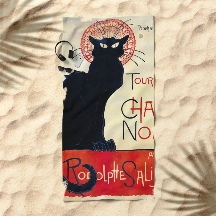 Vintage French Poster Tournee Du Chat Noir Steinlen Beach