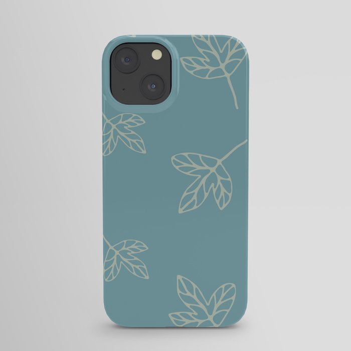 Blue cozy leaves for nice decor iPhone Case