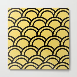 Gold Deco Fish Scale Metal Print | Minimalpattern, Aspengold, Artdeco, Moderndeco, Rainbow, Digital, Scales, Fishscale, Deco, Graphicdesign 