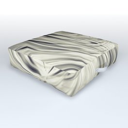 Dark Latte - cream white gray black striped spiral  Outdoor Floor Cushion