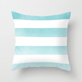 watercolor ocean stripes Throw Pillow