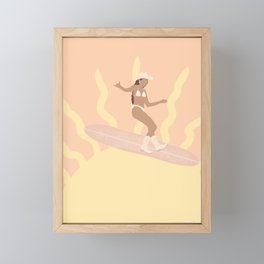 Surfing on Sunshine Framed Mini Art Print