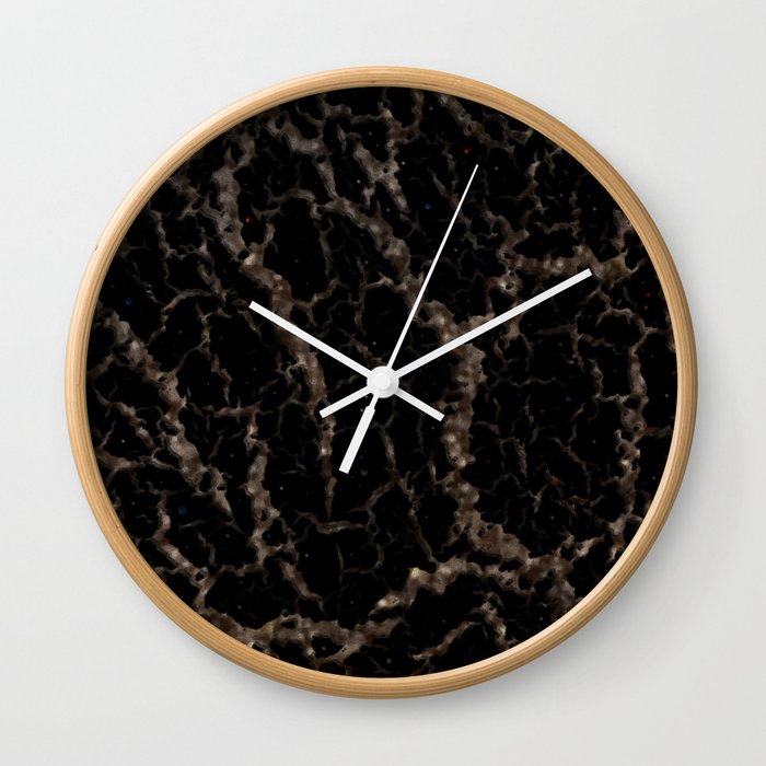 Cracked Space Lava - Glitter Brown Wall Clock