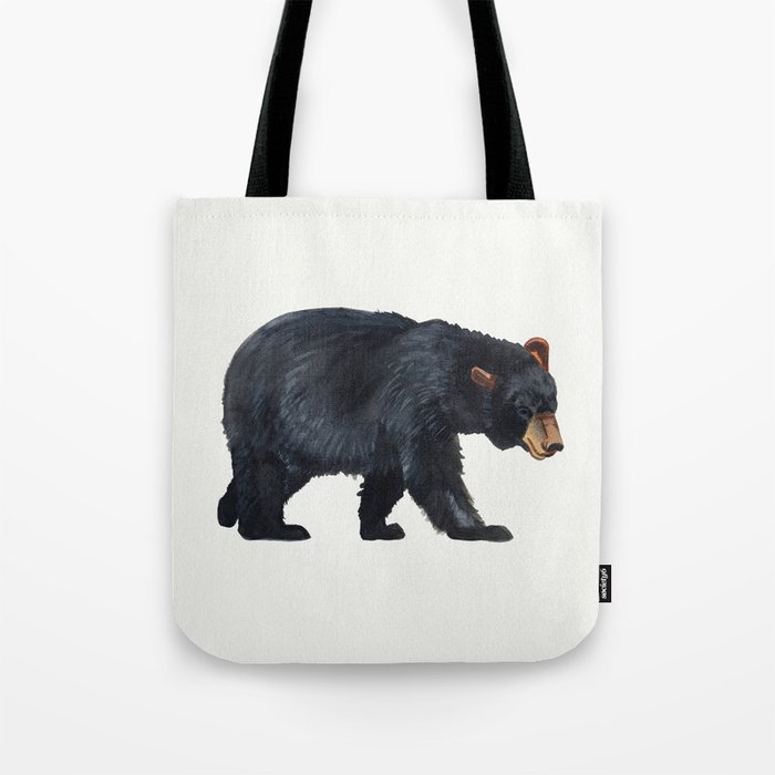 Watercolour Black Bear Drawing Tote Bag