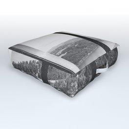 Window to Oregon and the Columbia River Gorge | Black and White Photography Outdoor Floor Cushion