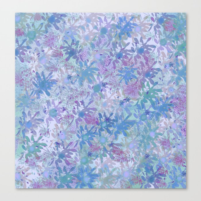 Floral Bouquet Soft Blue  Canvas Print