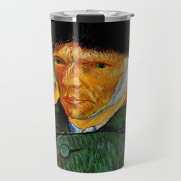 Van Gogh, Self-Portrait with Bandaged Ear and Pipe  – Van Gogh,Vincent Van Gogh,impressionist,post-i Travel Mug