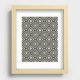 Modern Southwest Boho Black Pattern Recessed Framed Print