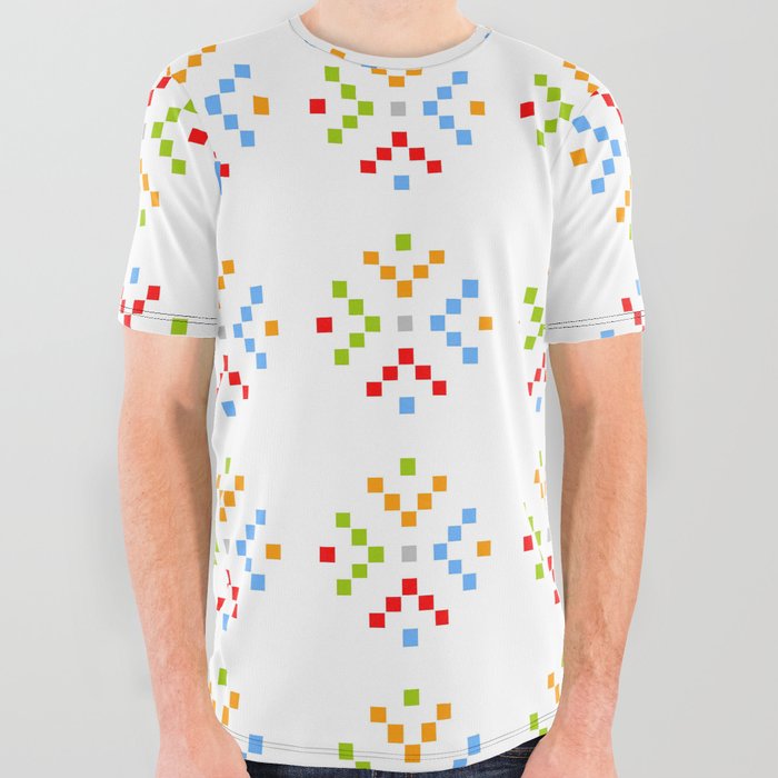 New Optical Pattern 117 pixel art All Over Graphic Tee