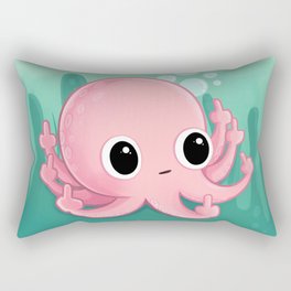 Octopus Flipping the Bird Rectangular Pillow