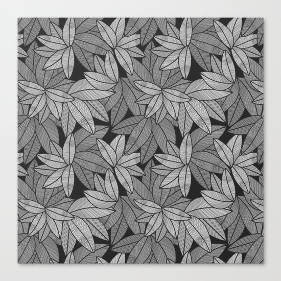 Black & White Leaves By Everett Co Canvas Print