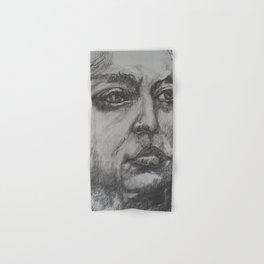 Pencil Sketch Of Female Face Portrait Graphite Hand Bath Towel
