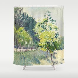 Gustave Caillebotte "Allée bordée d'arbres - Alley lined by trees" Shower Curtain
