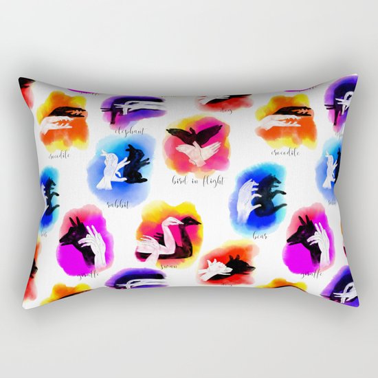 Watercolor Shadow Puppets Rectangular Pillow