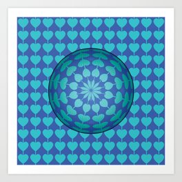 Blue Heart Strings 3D Sphere Art Print