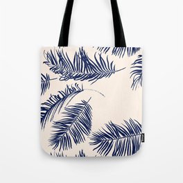 Blue Palm Leaves x Dry Brush Tote Bag