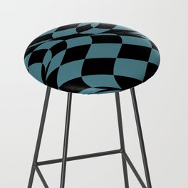 Black and Teal Checkerboard Pattern Pairs DV 2022 Popular Colour Wish Upon a Star 0668 Bar Stool