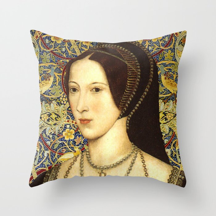Queen Anne Boleyn Throw Pillow
